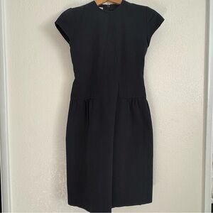 Alpert Nipon Vintage Black Structured Dress – Size 2, Short Sleeves, Pockets